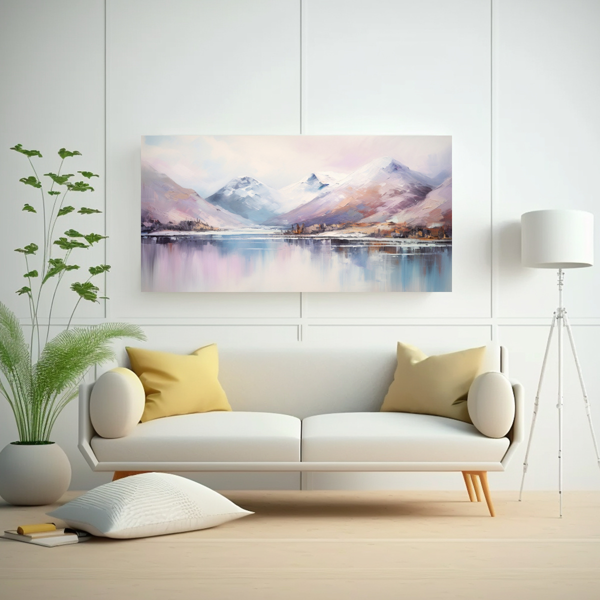 PINTURA ABSTRACTA CON COLORES PASTELES DE 140X70 CM - 2