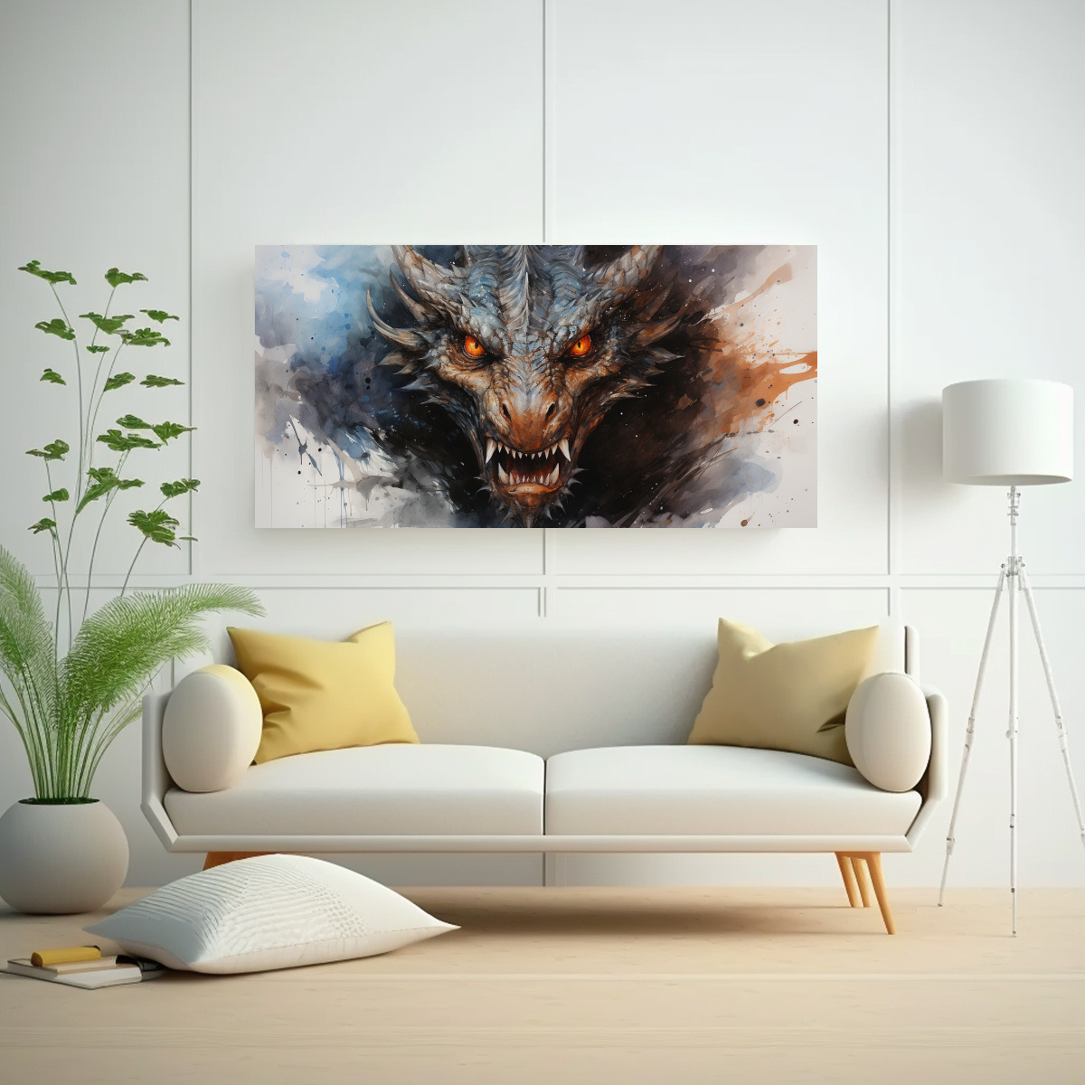 PINTURA MURAL URBANA MODERNA: DRAGÓN EN 120X60 CM - 2