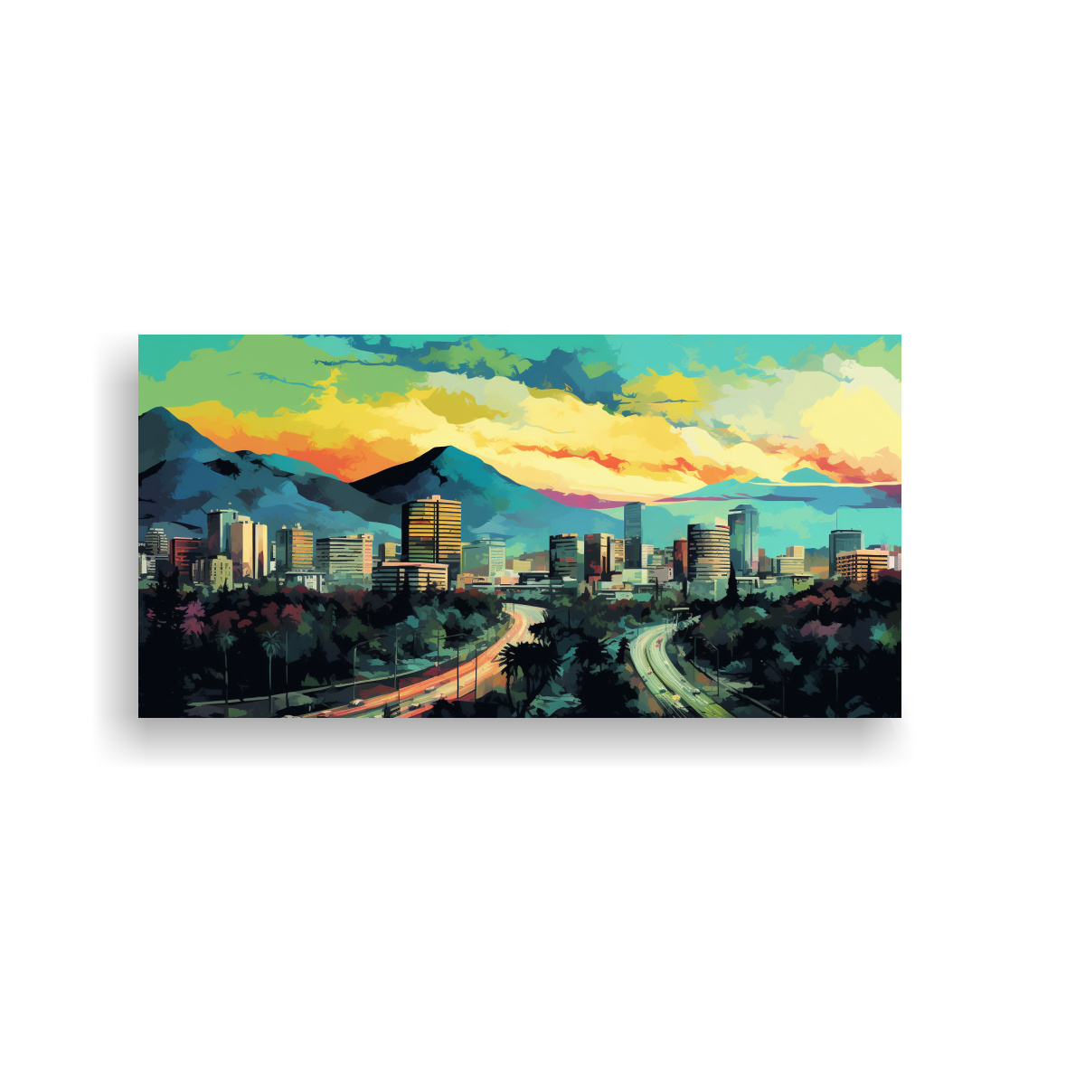 CUADRO ABSTRACTO INTENSIDAD EN SANTIAGO DE CHILE 140X70 CM - 1