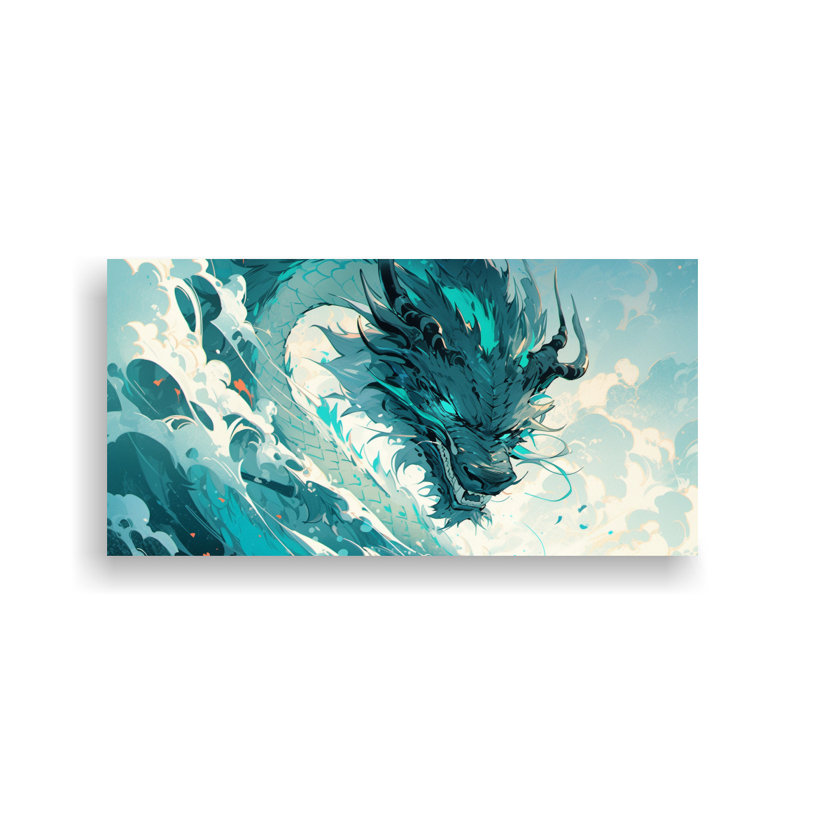 PINTURAS DECORATIVAS DE BELLEZA DE UN DRAGÓN EN 40X20 CM - 1