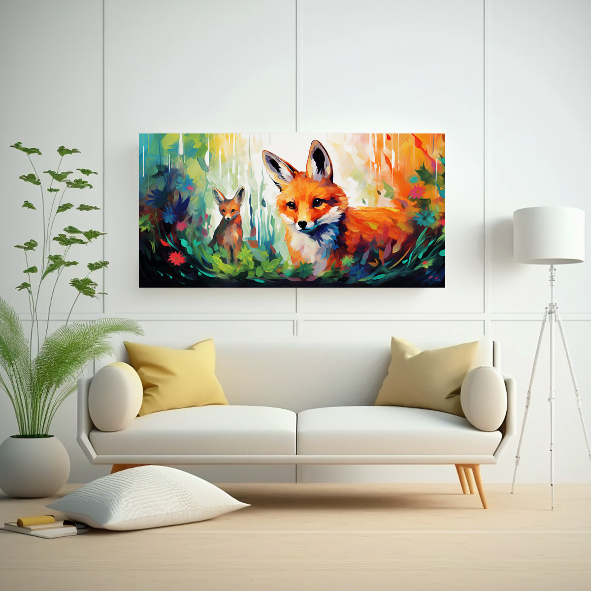 PINTURAS DECORATIVAS DE ANIMALES DEL BOSQUE EN 120X60 CM - 2