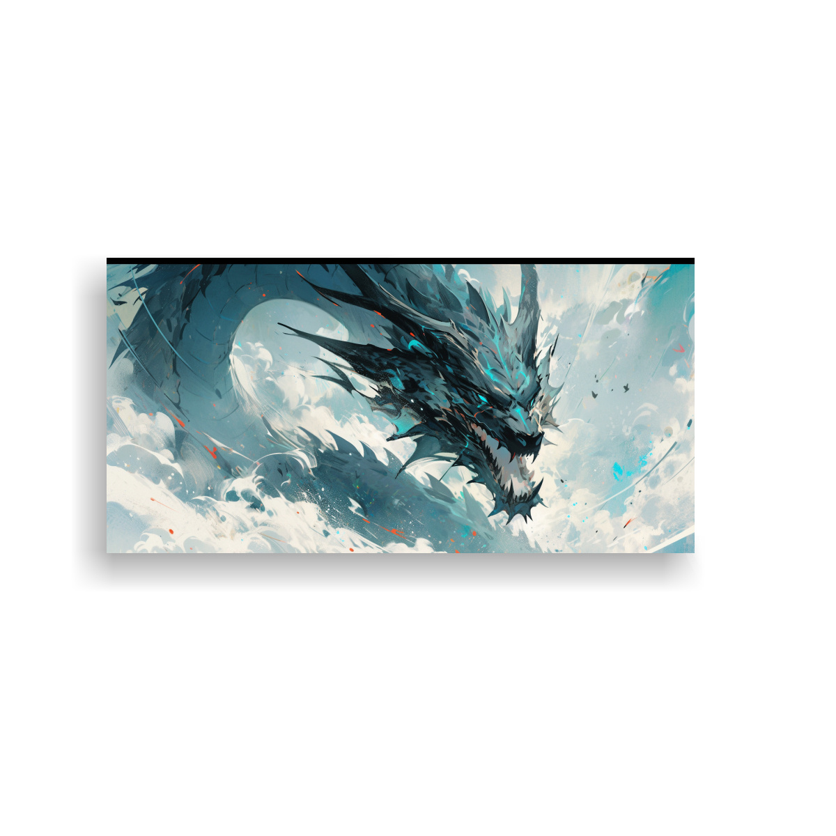 PINTURA VANGUARDIA DRAGÓN EN ACUARELAS Y COLORES 100X50 CM - 1
