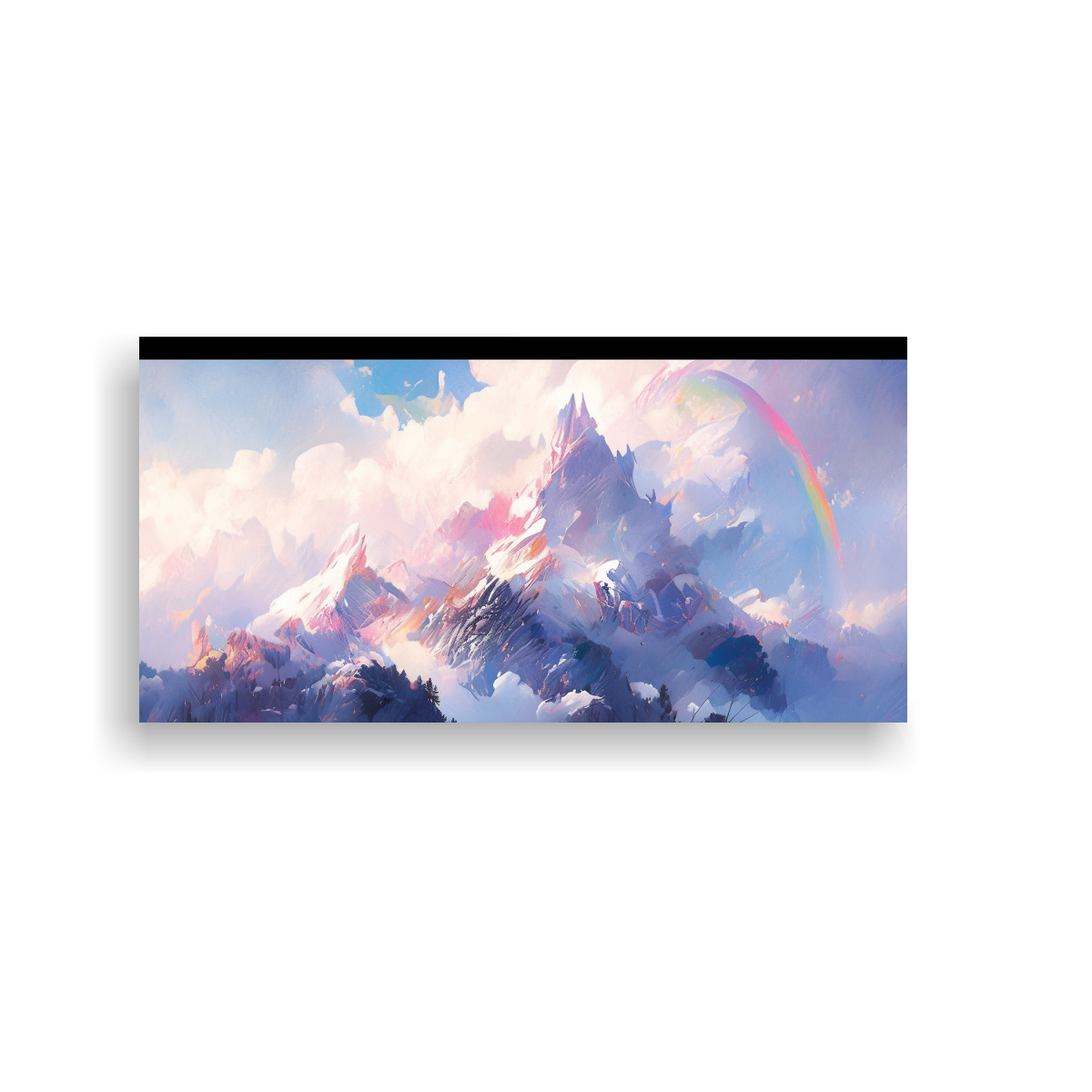 CUADRO ABSTRACTO PODER EN MONTAÑAS NEVADAS CON 40X20 CM - 1