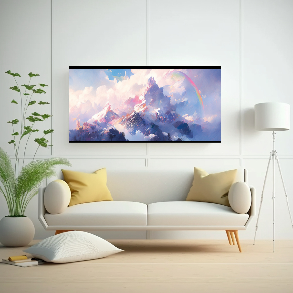 CUADRO ABSTRACTO PODER EN MONTAÑAS NEVADAS CON 40X20 CM - 2