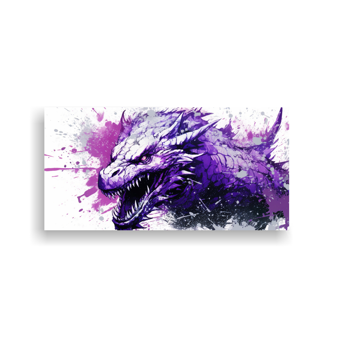 PINTURAS DECORATIVAS DE DRAGÓN EN TONOS MORADO Y 140X70 CM - 1