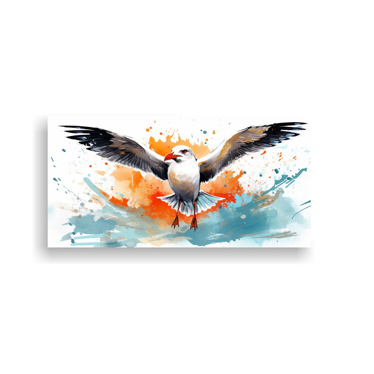 CUADRO DISEÑO GAMA DE COLORES: UNA GAVIOTA EN 140X70 CM - 1