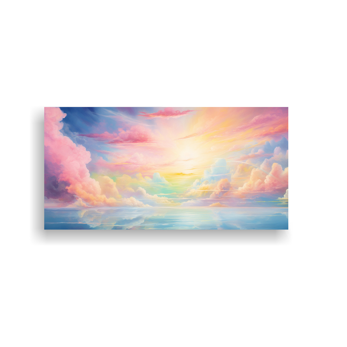 CUADRO ABSTRACTO ARMONÍA CROMÁTICA CIELO 100X50 CM - 1