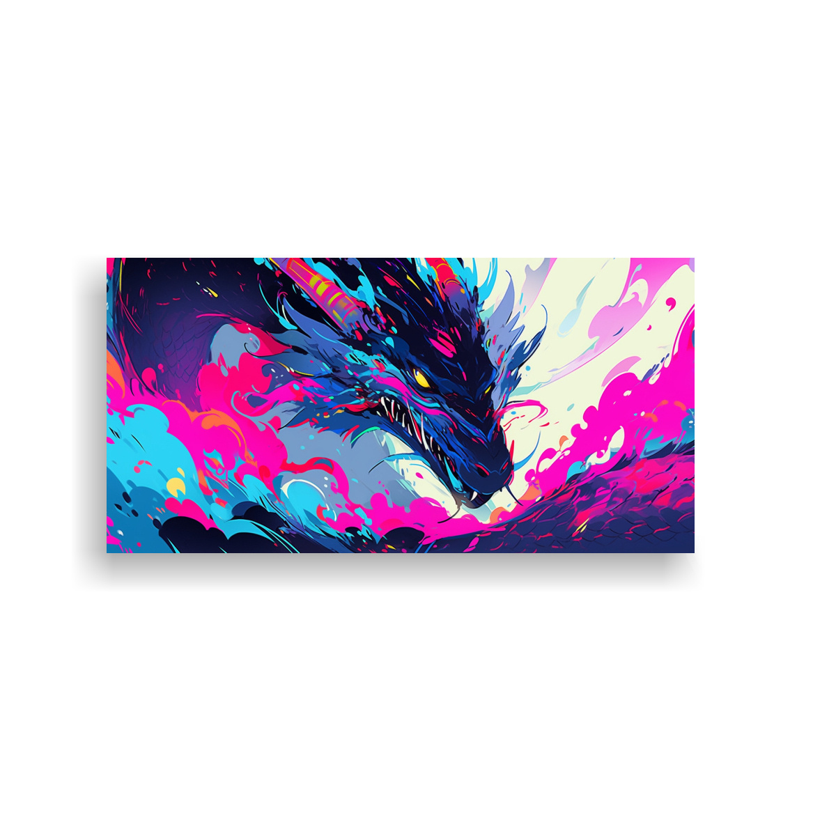 PINTURA MURAL: DRAGÓN VIBRANTE EN COLORES 120X60 CM - 1