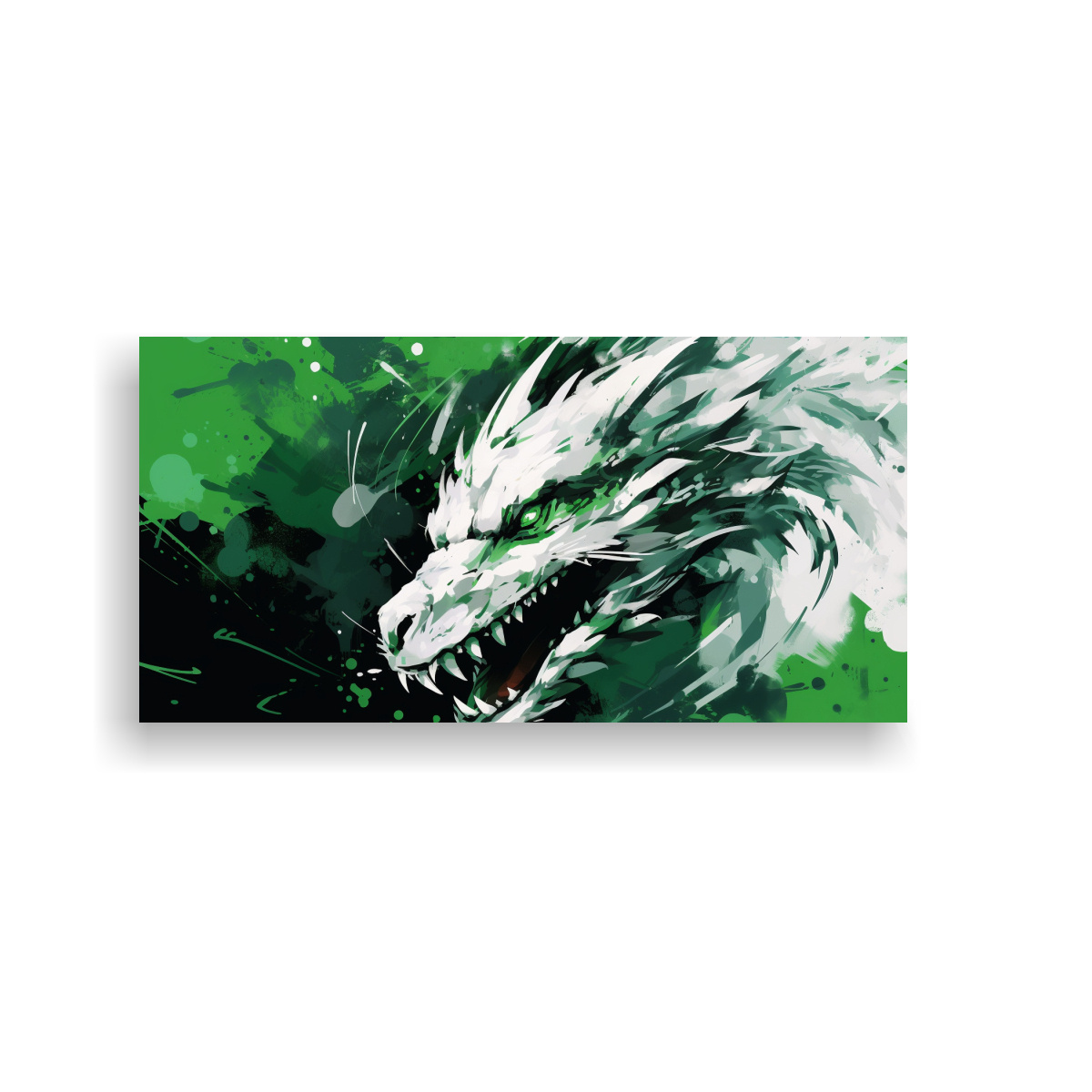 PINTURAS DECORATIVAS MODERNAS DE DRAGÓN EN VERDE 40X20 CM - 1