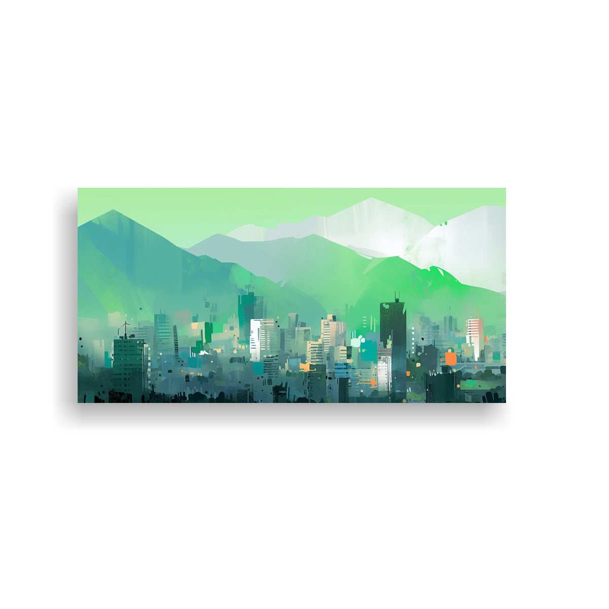 CUADRO IMPRESIONANTE DE SANTIAGO EN CHILE EN 60X30 CM - 1