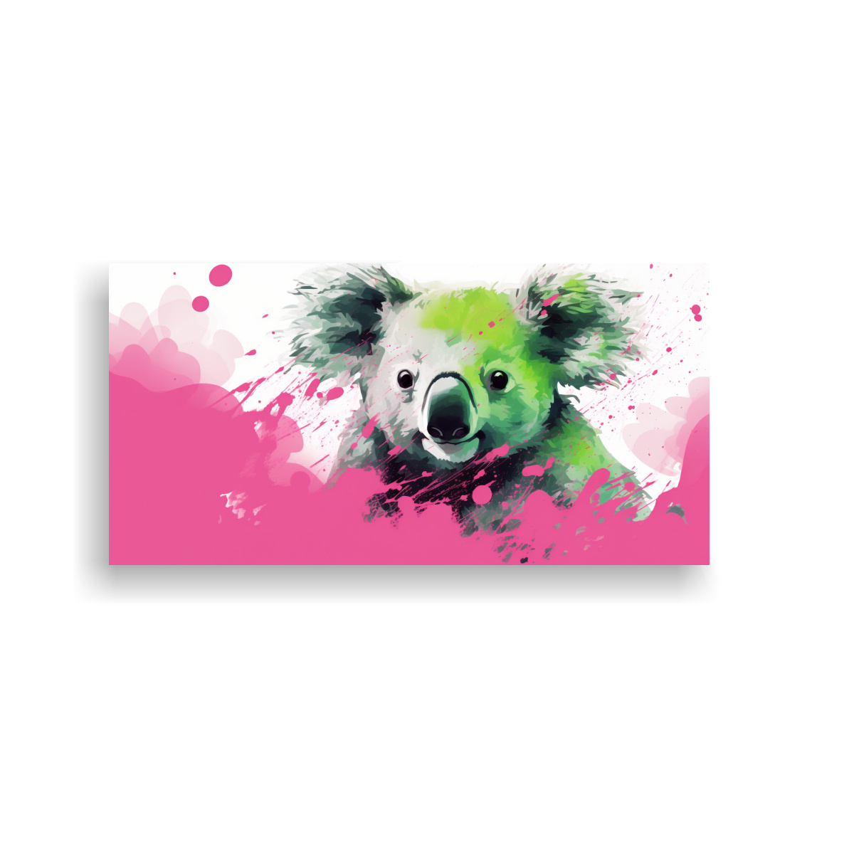 CUADRO CUADRO RELIEVE KOALAS EN VERDE Y ROSA 100X50 CM - 1