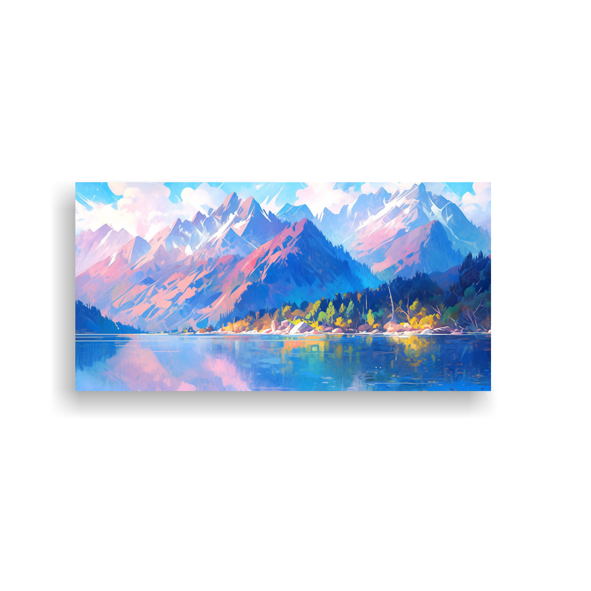 CUADRO VENTA INTENSIDAD MONTAÑAS JUNTO A LAGO 160X80 CM - 1
