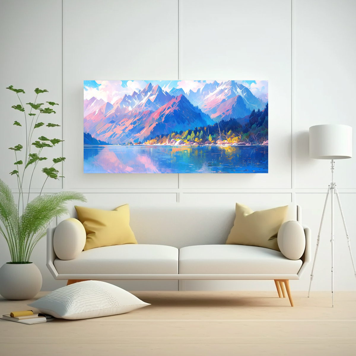 CUADRO VENTA INTENSIDAD MONTAÑAS JUNTO A LAGO 160X80 CM - 2