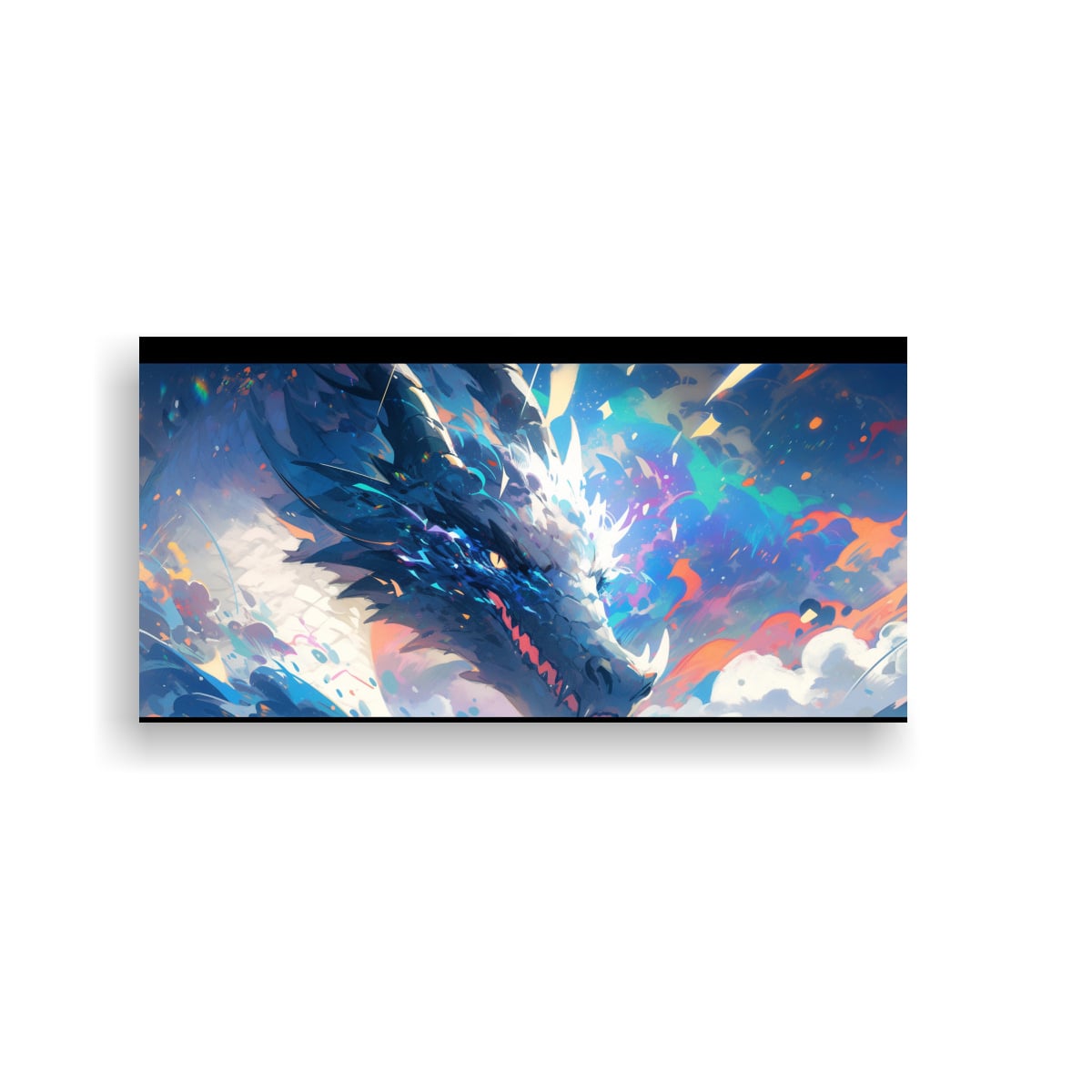 CUADRO EN BASTIDOR ESTILO GALERÍA: DRAGÓN EN 100X50 CM - 1