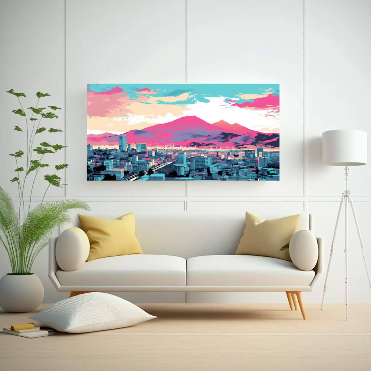 PINTURA MURAL DE ACUARELA EN SANTIAGO, CHILE EN 60X30 CM - 2