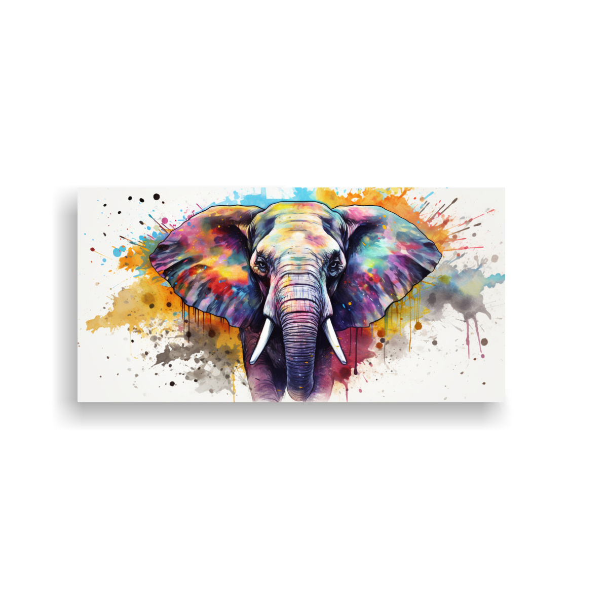 PINTURA DE PARED ELEFANTE ASIÁTICO ACUARELA 160X80 CM - 1