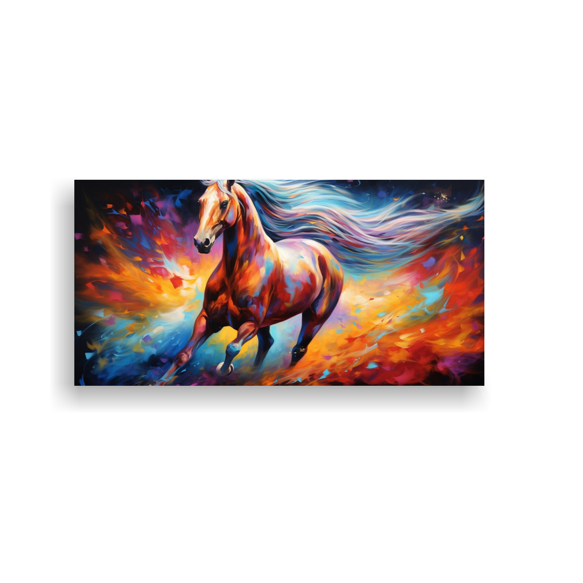 PINTURA AL ESTILO ÓLEO ESTILO ÁRABE CABALLO 60X30 CM - 1