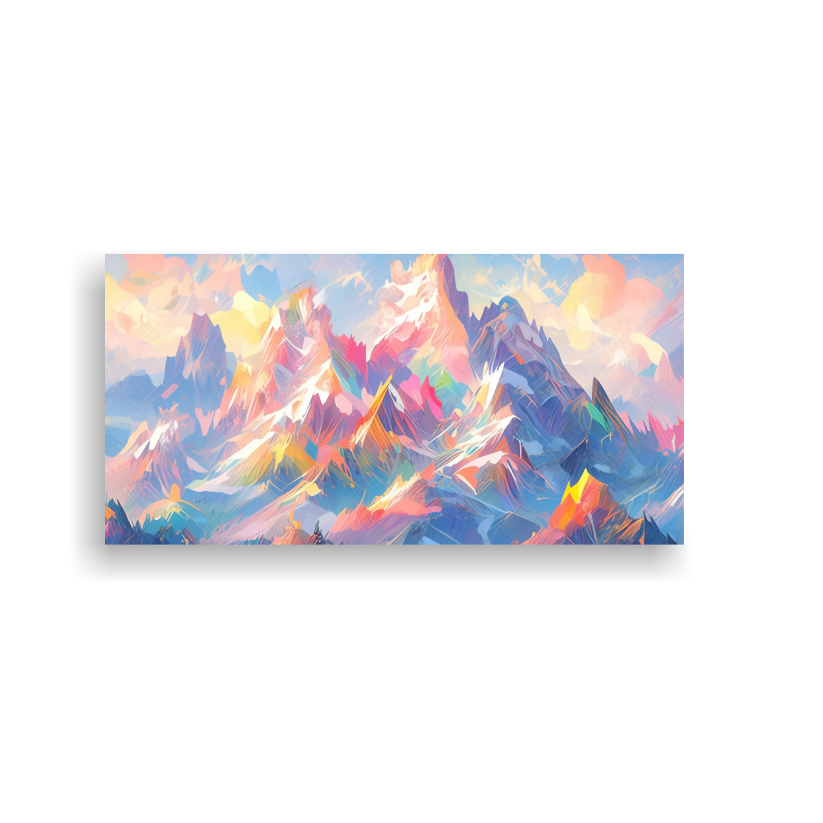 PAISAJE MONTAÑAS FAMOSAS Y ARCOÍRIS CON TURQUESA 160X80 CM - 1