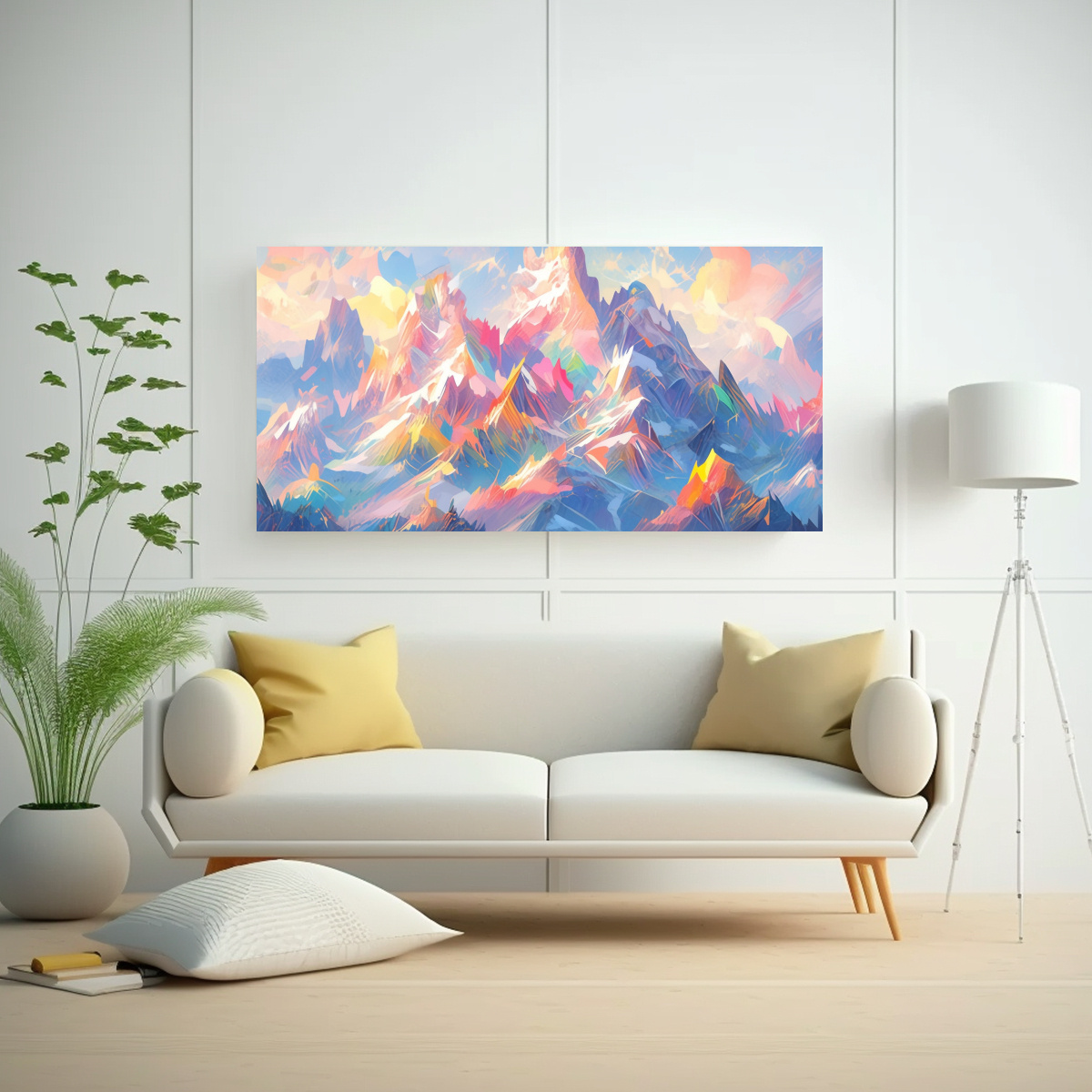 PAISAJE MONTAÑAS FAMOSAS Y ARCOÍRIS CON TURQUESA 160X80 CM - 2