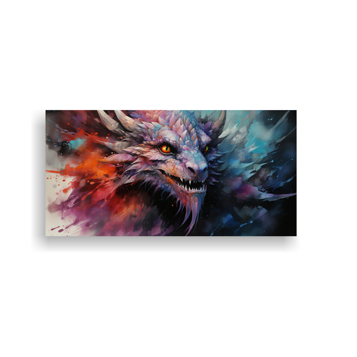 CUADRO PATRÓN DE DRAGÓN COLORIDO EN ESTILO 160X80 CM - 1