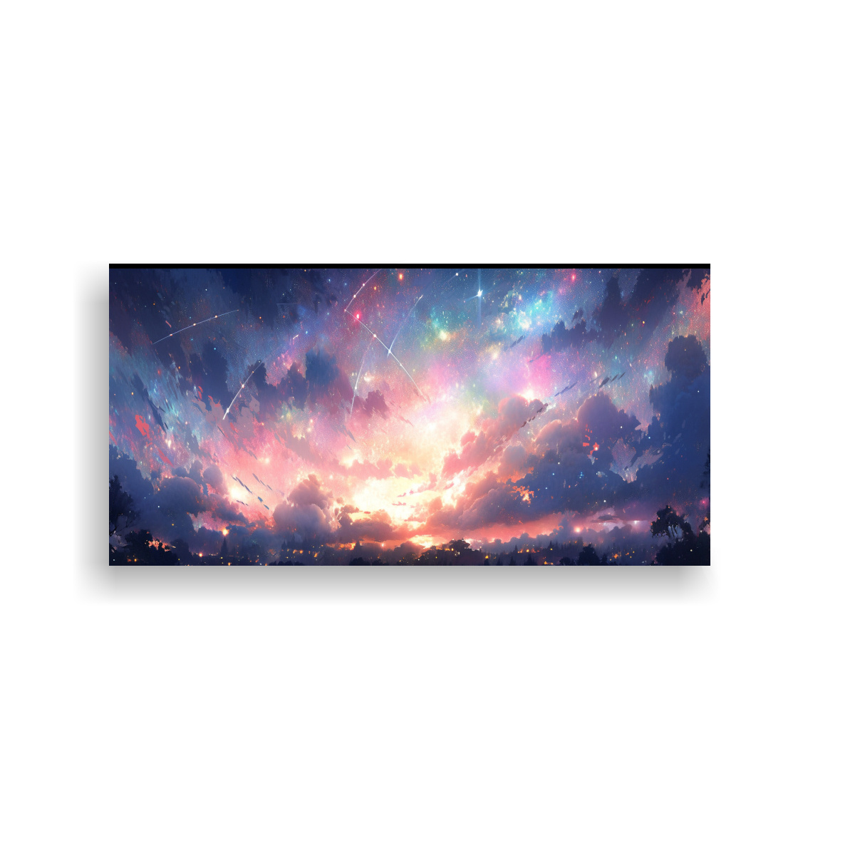 PINTURA DECORATIVA DE ARTE FINA: NOCHE ESTRELLADA 100X50 CM - 1