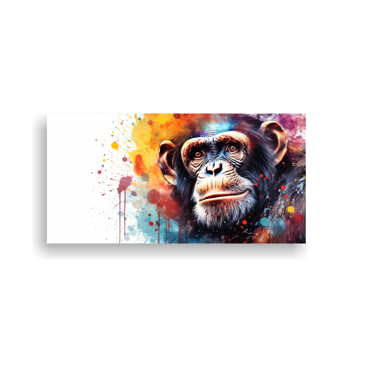 CUADRO MODERNO RECTANGULAR DE CHIMPANCÉ EN 60X30 CM - 1