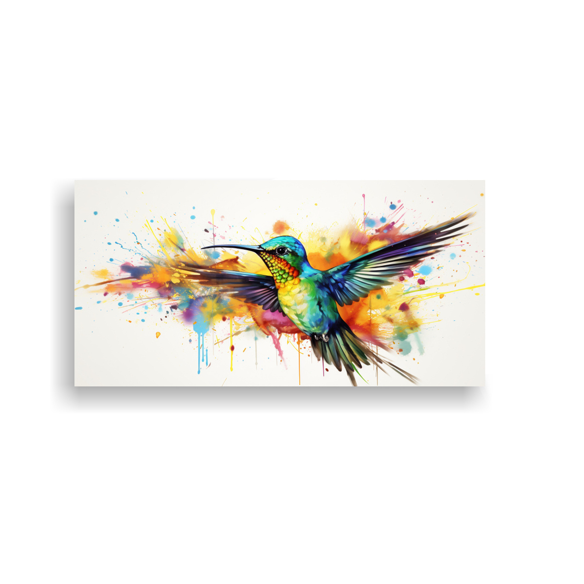 CUADRO DE ARTE TEMA HABITACIÓN DE UN COLIBRÍ EN 160X80 CM - 1