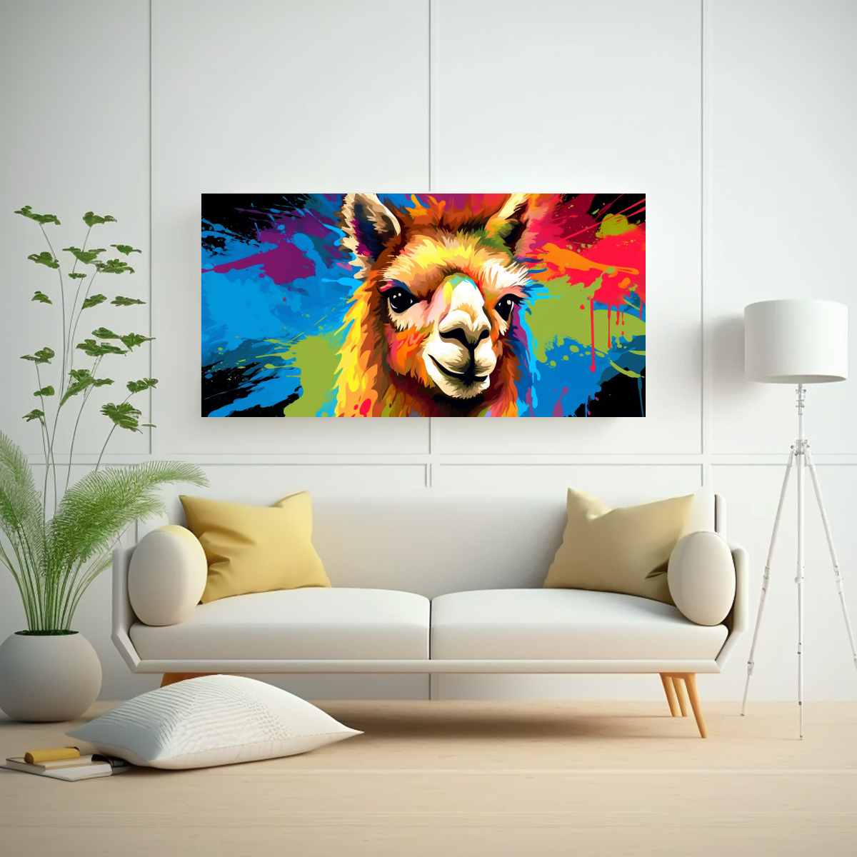 PINTURA DECORATIVA DE ALPACA EN COLORES DEL 80X40 CM - 2