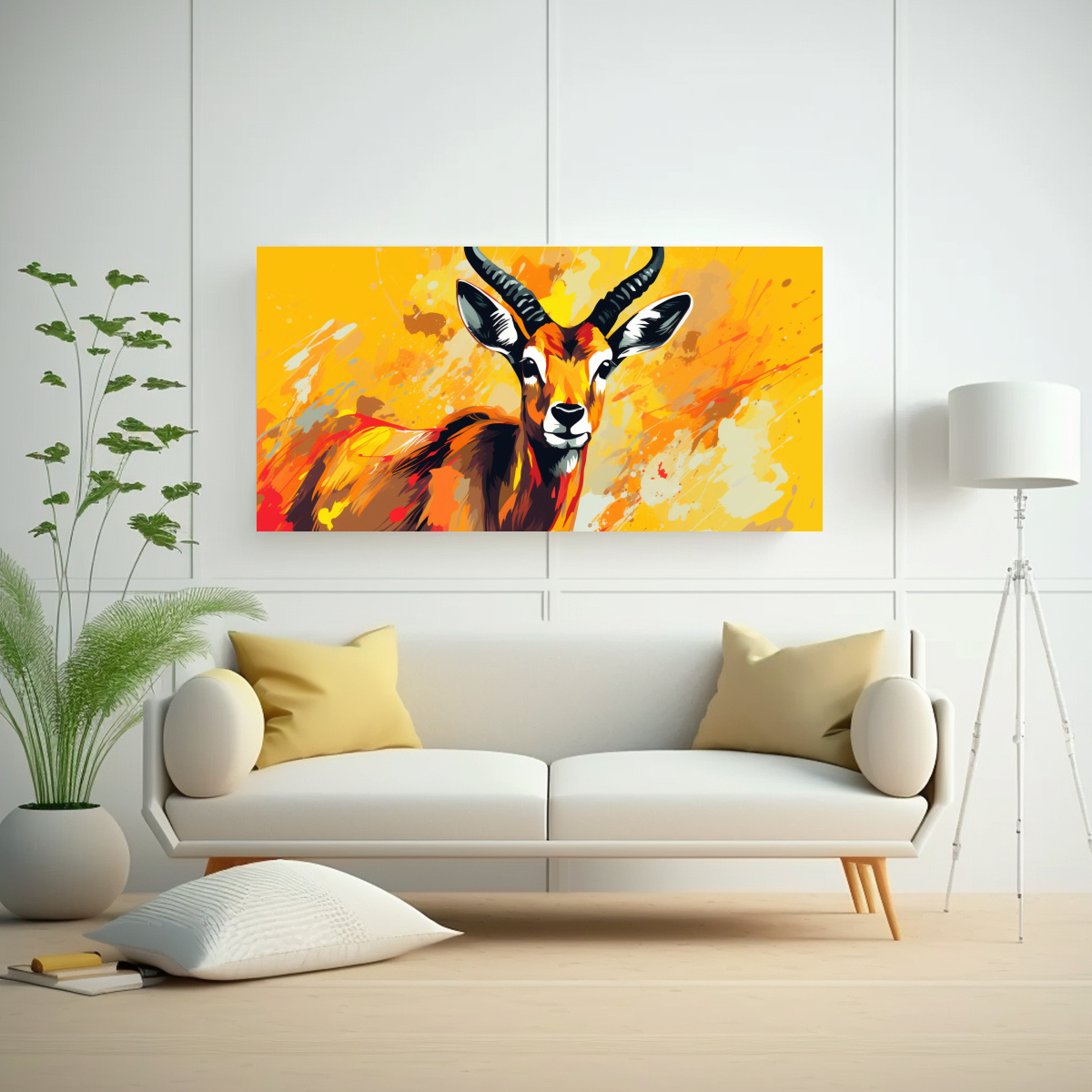 PINTURA EXPRESA CLÁSICO: ANTÍLOPE AMARILLO NEO 100X50 CM - 2