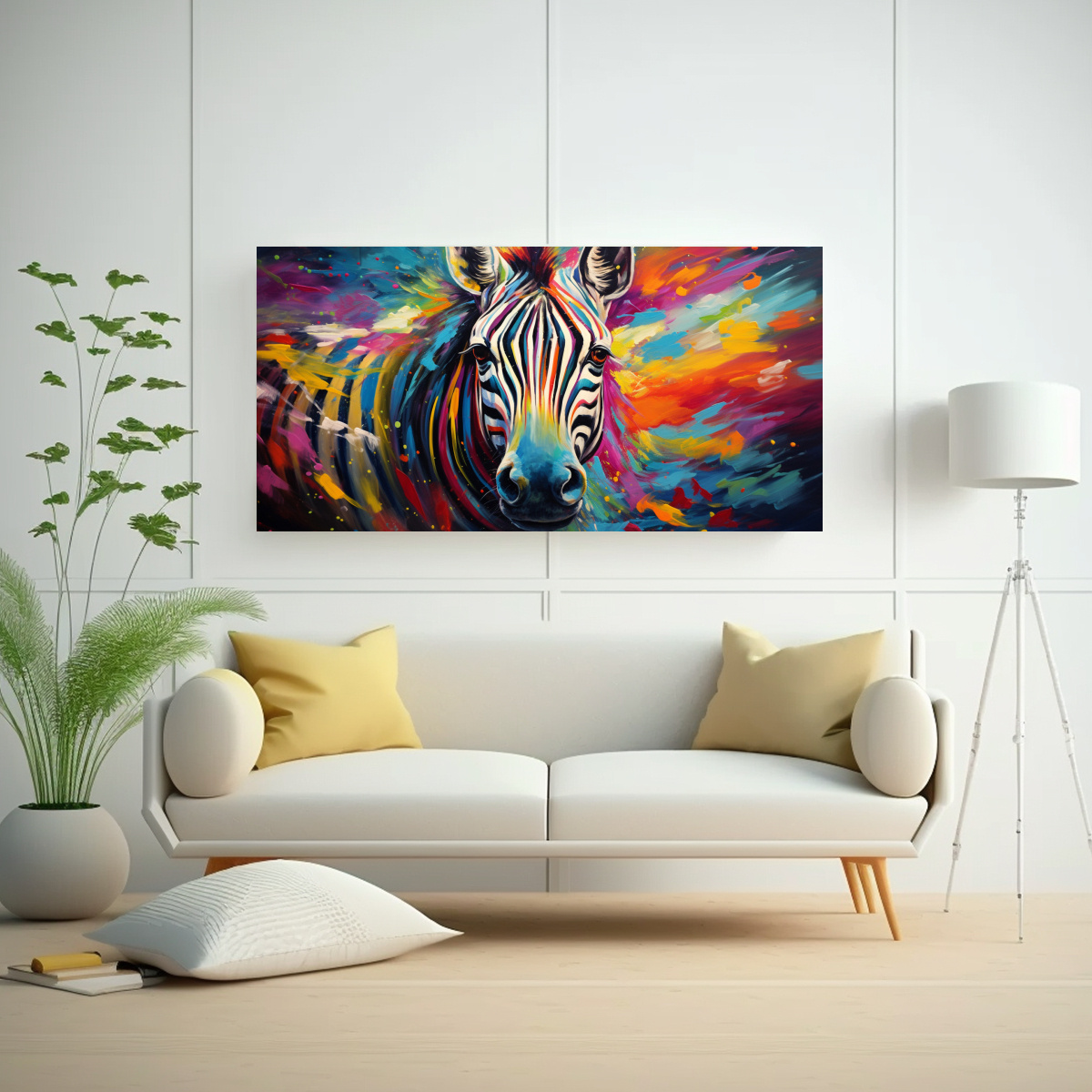 FORMACIÓN ARTE INSPIRADOR DE ZEBRA EN ESTILO 60X30 CM - 2
