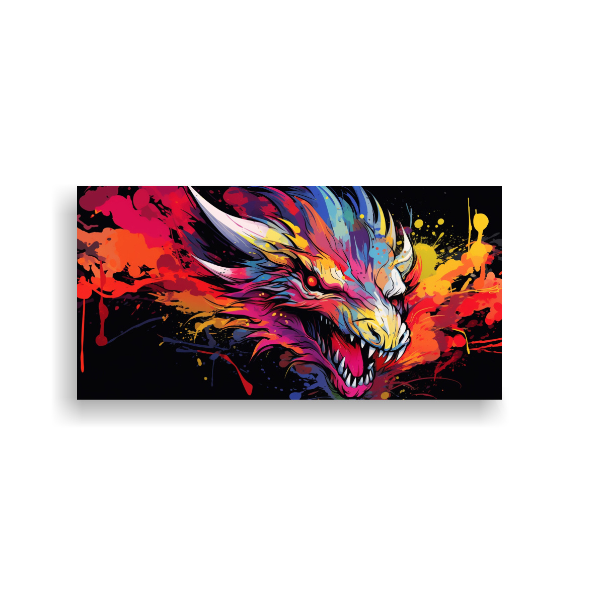 PINTURA DE PARED LUMINOSA DE DRAGÓN EN COLORES 60X30 CM - 1