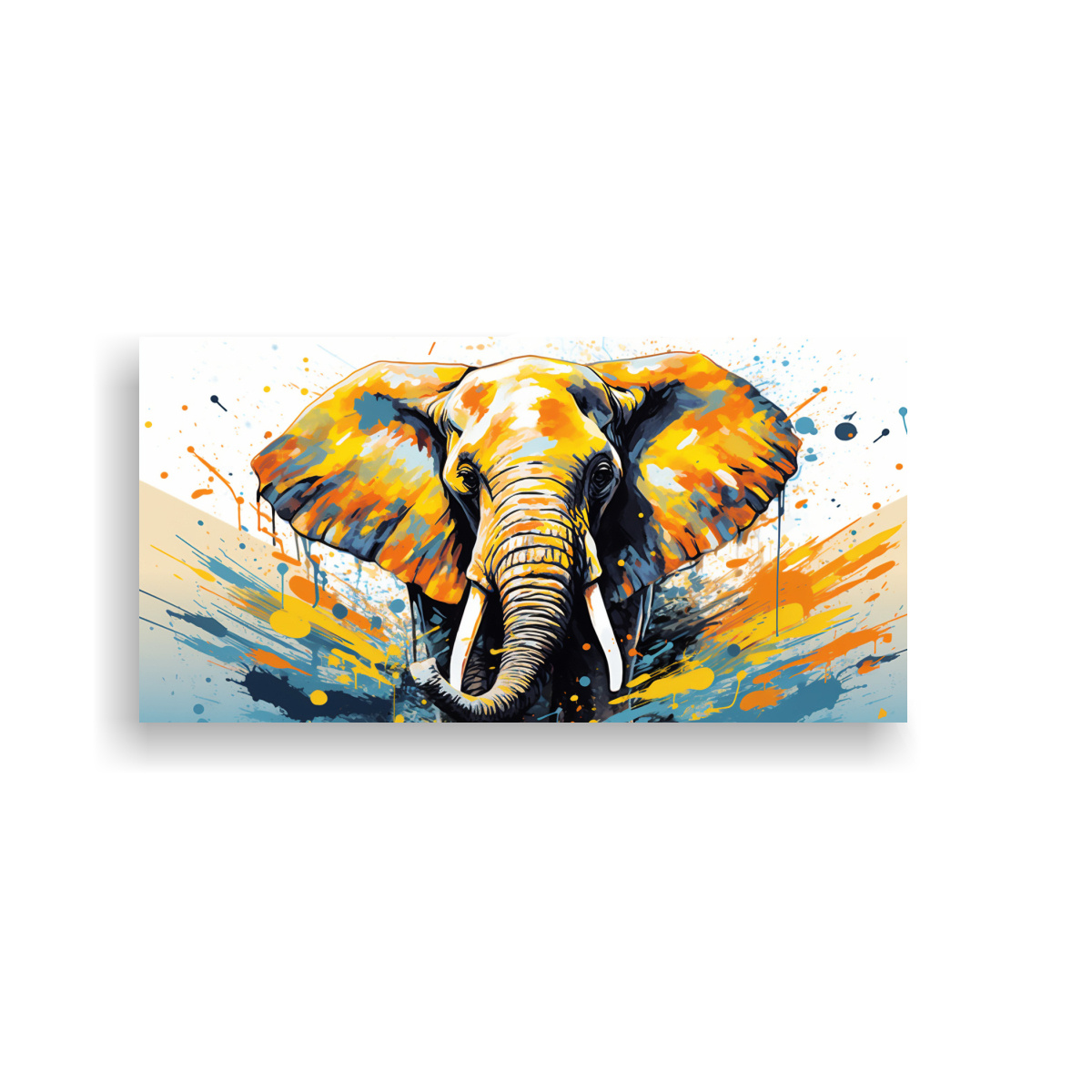 PINTURA DECORATIVA: ELEFANTE AFRICANO EN TONOS 100X50 CM - 1