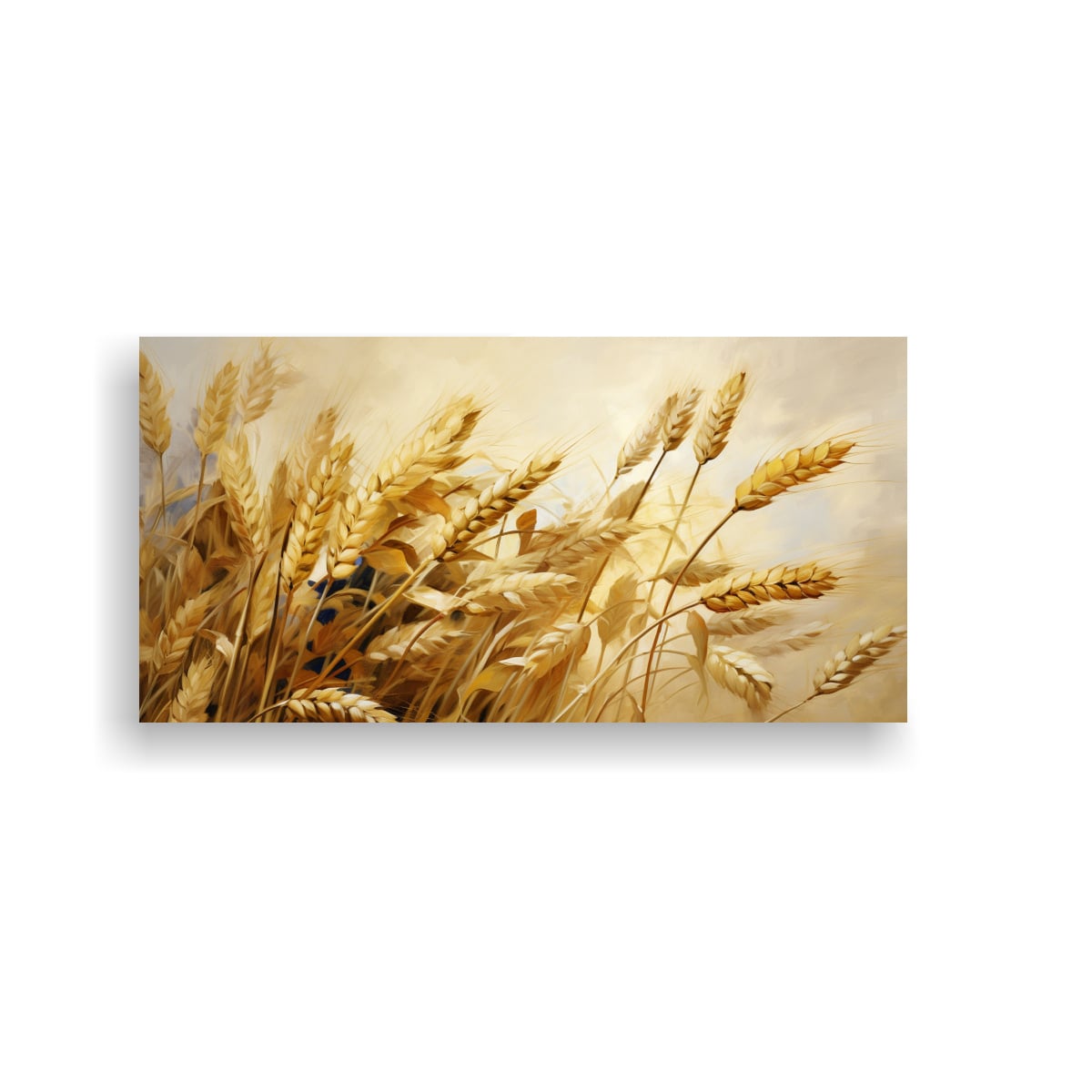 PINTURA ABSTRACTA DE AVENA Y GRANOS EN LIENZO: 60X30 CM - 1