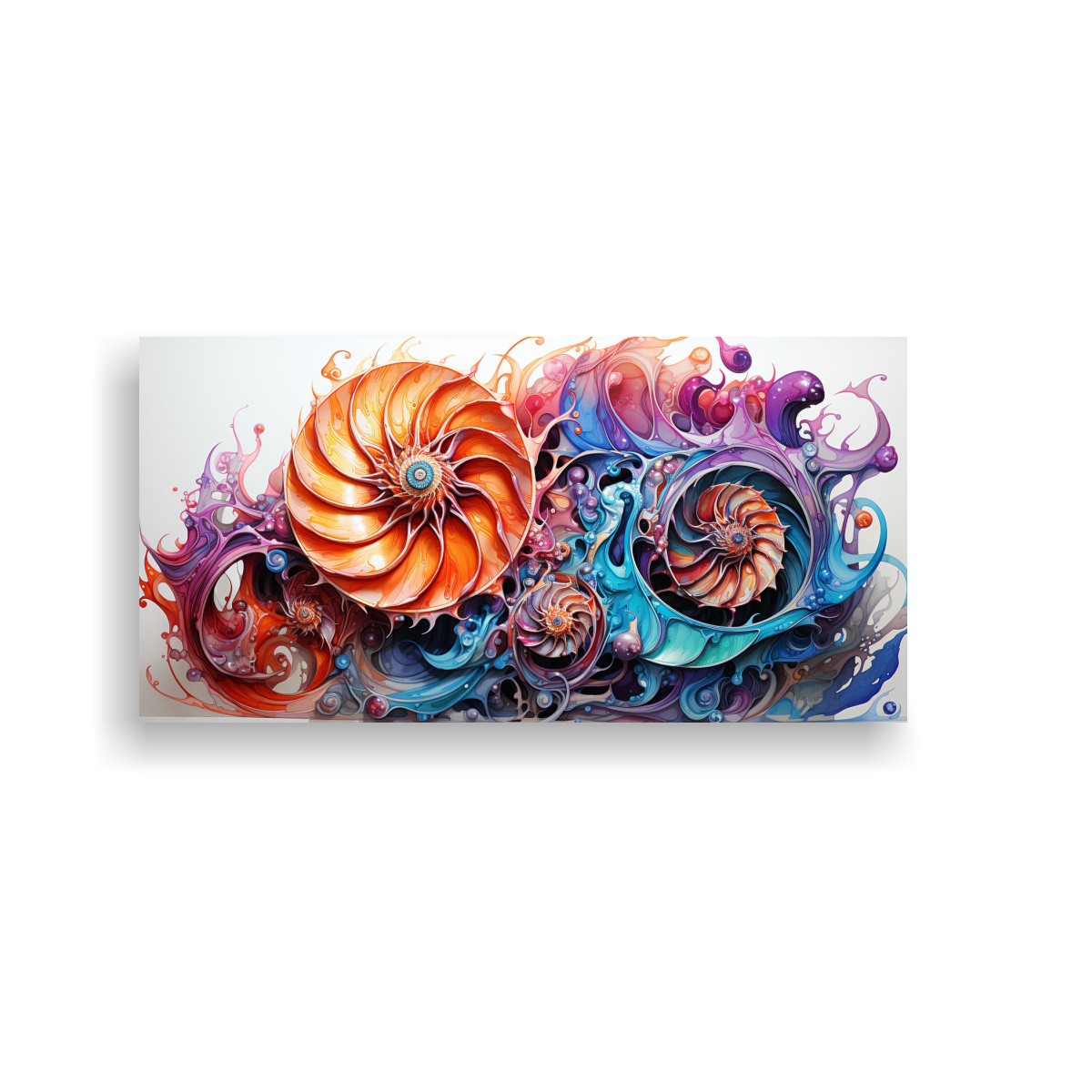 LIENZO ESTILO GALERÍA ACUARELAS COLORIDAS ESTILO 80X40 CM - 1