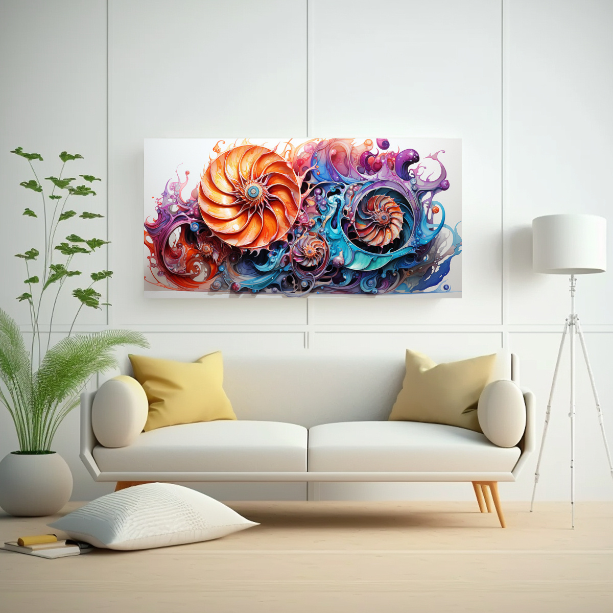 LIENZO ESTILO GALERÍA ACUARELAS COLORIDAS ESTILO 80X40 CM - 2