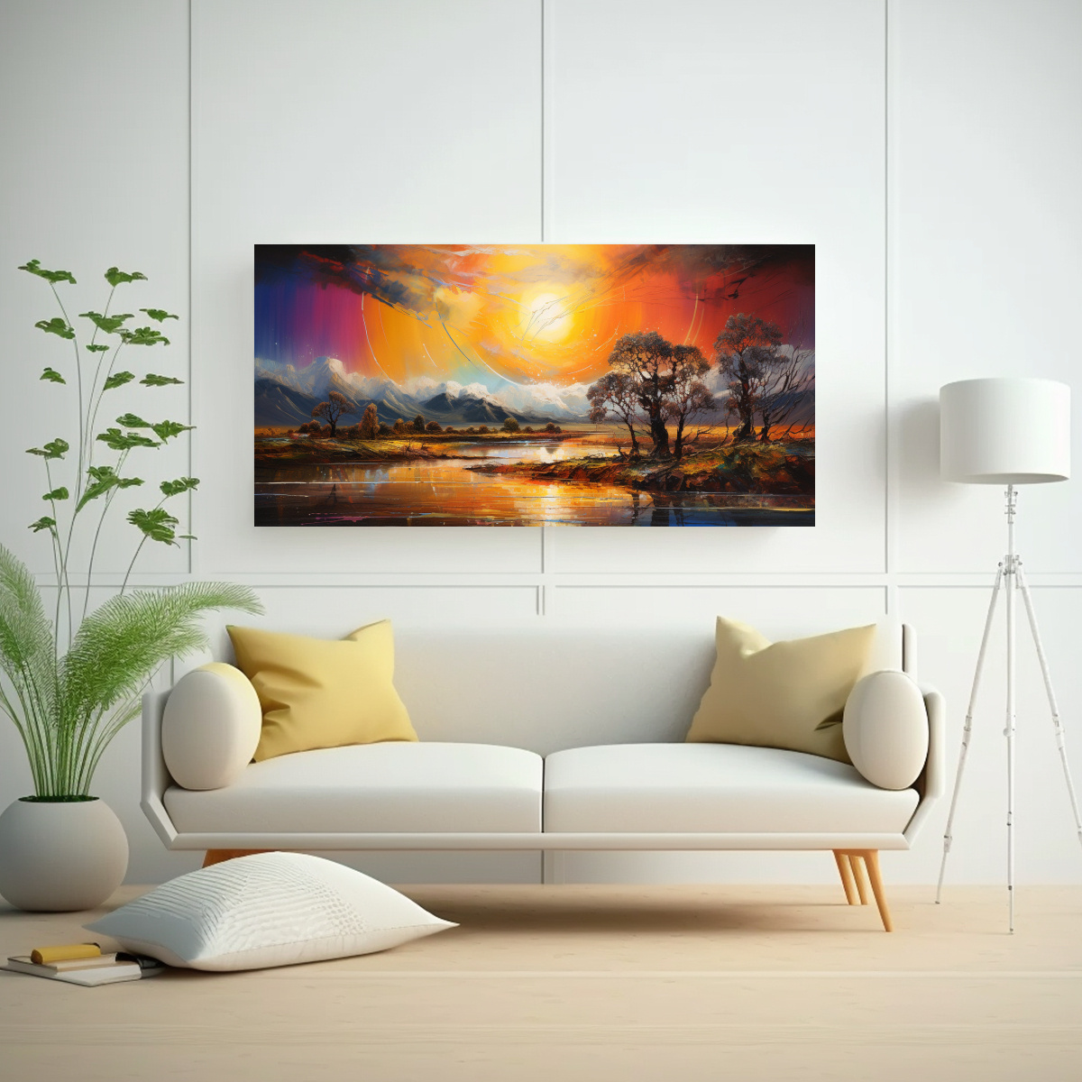 PINTURAS ABSTRACTAS DE PAISAJES CON COLORES DEL 40X20 CM - 2
