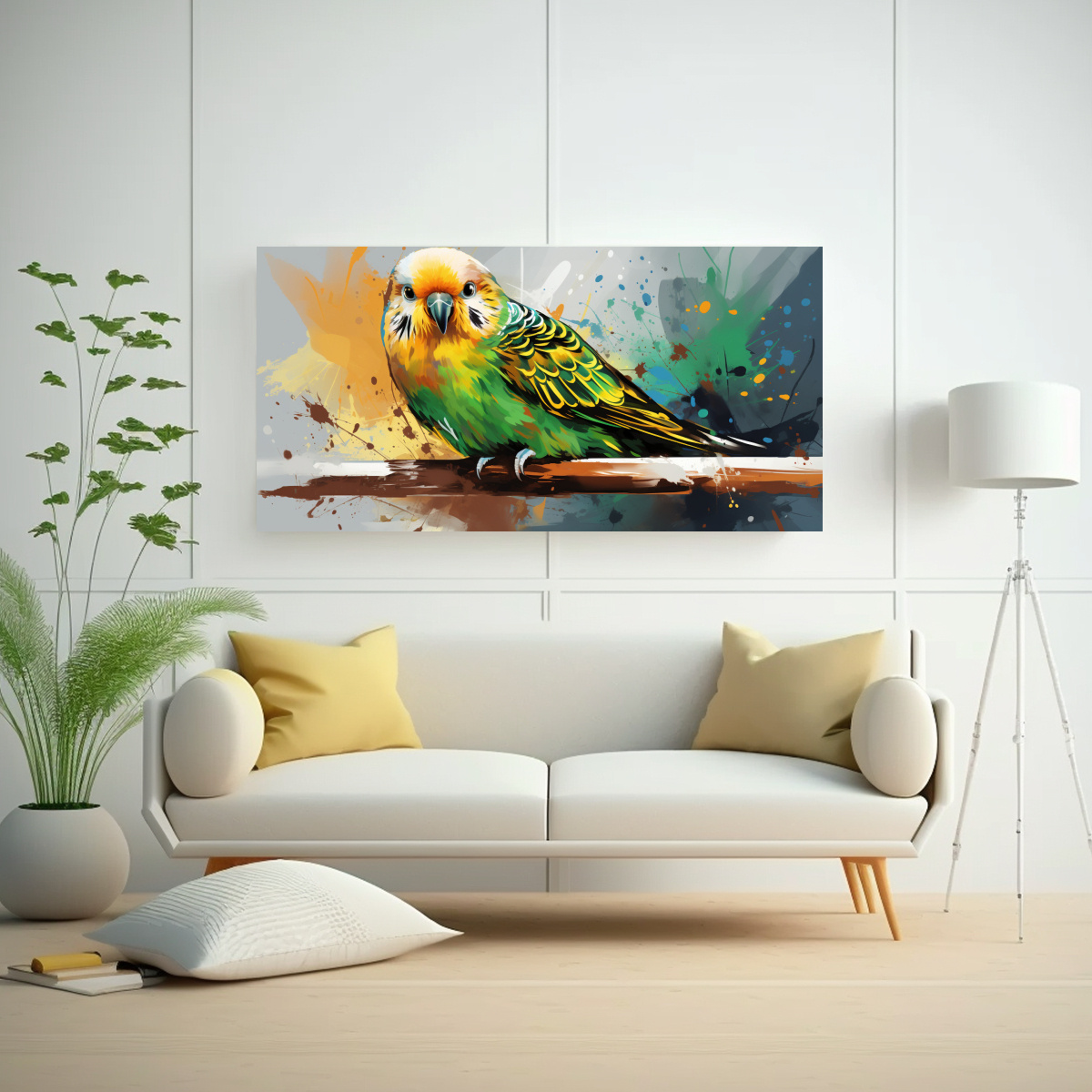 CUADRO VANGUARDIA IMPACTO VISUAL UN PERIQUITO EN 120X60 CM - 2