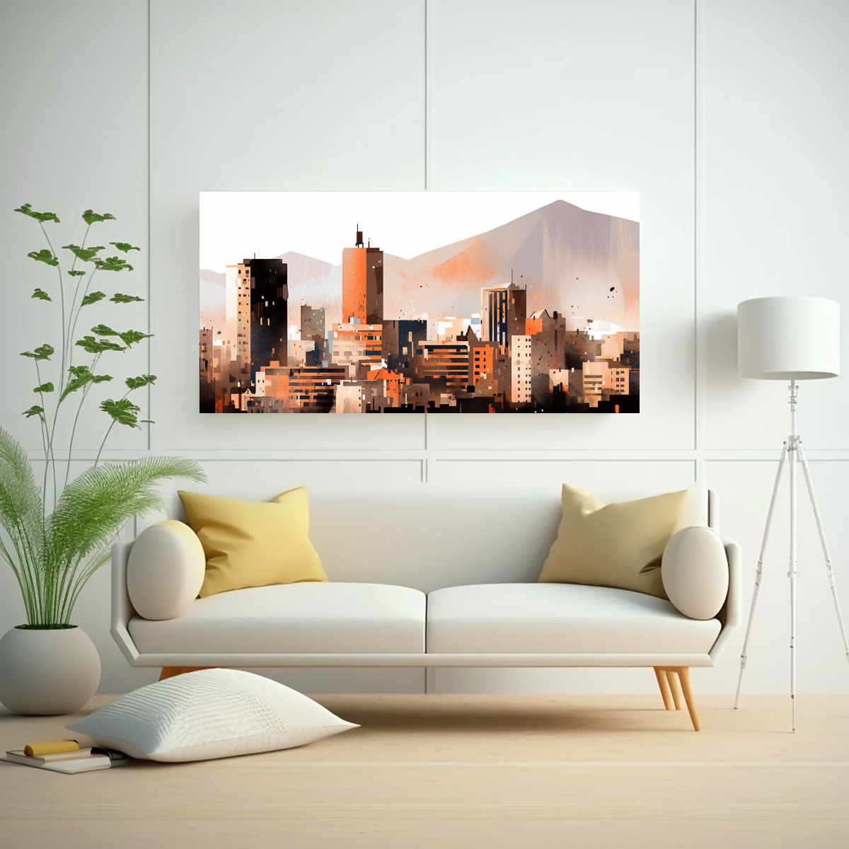 PINTURAS DECORATIVAS EN ACUARELA Y COLORES TIERRA 160X80 CM - 2