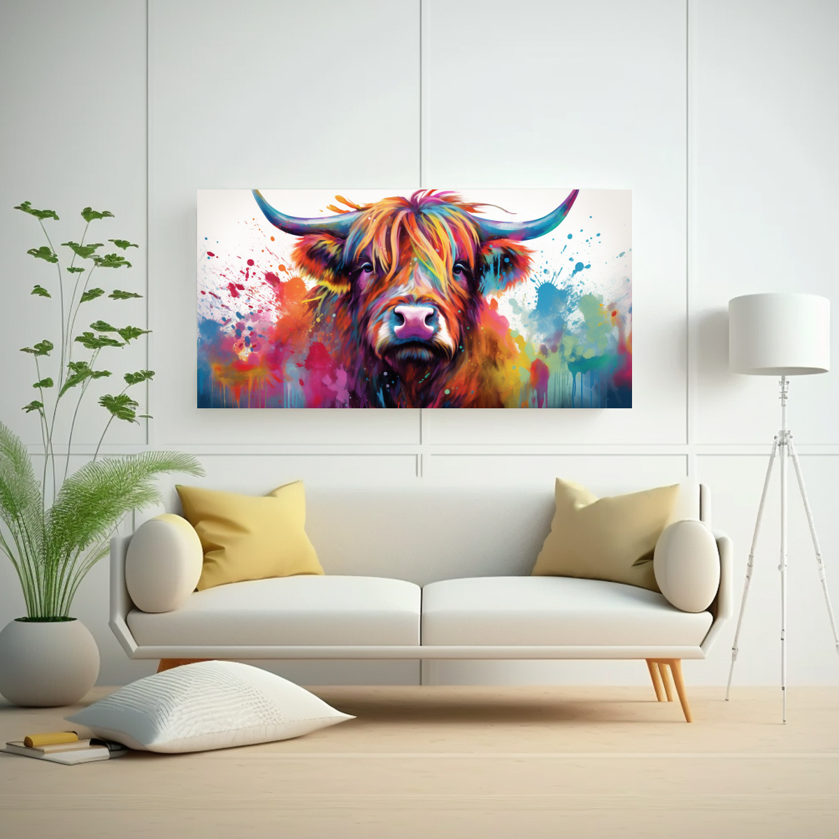 CUADRO DECORATIVO NEO POP DE VACA DE LAS 120X60 CM - 2