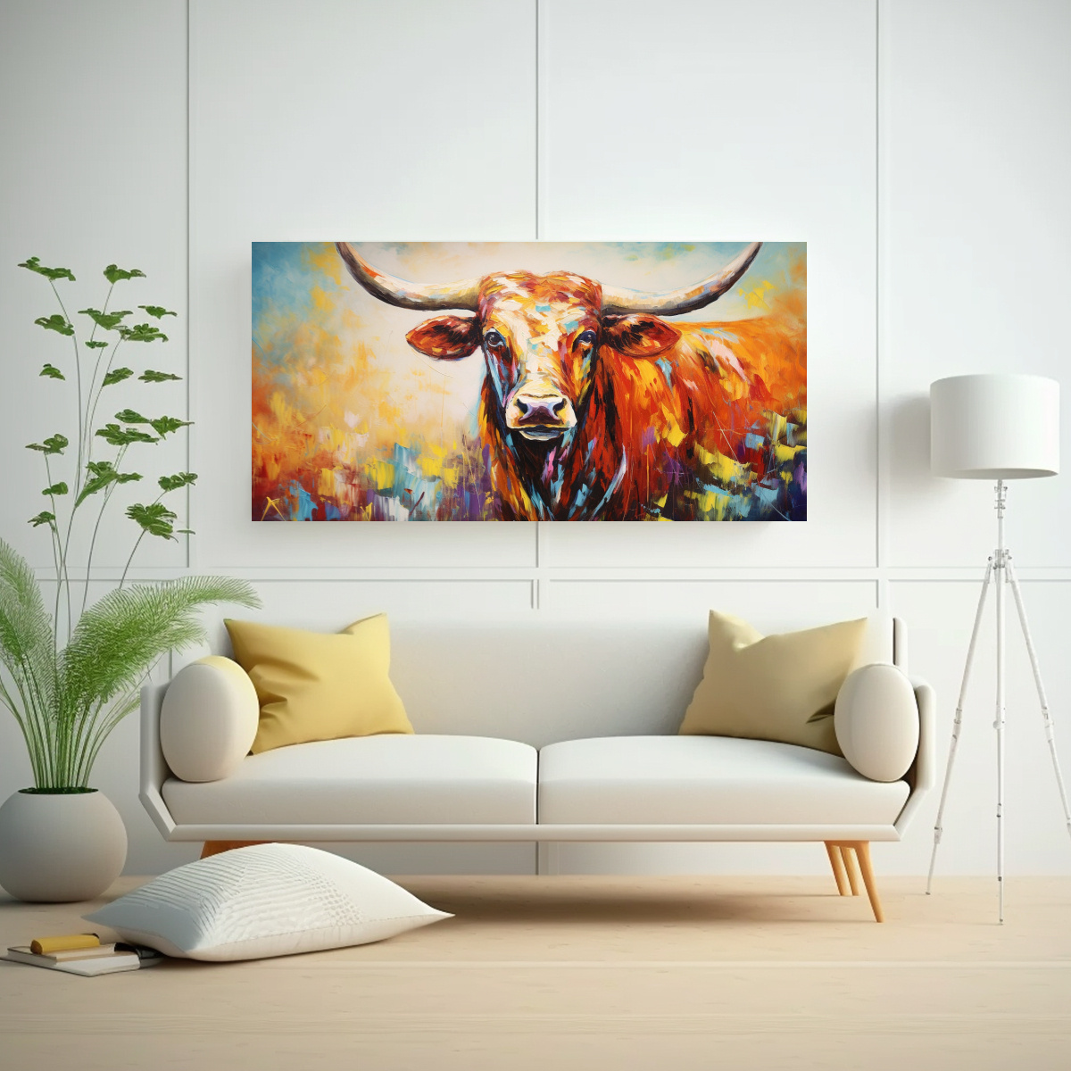 PINTURA AL ESTILO ÓLEO MODERNA DE ESTILO 160X80 CM - 2