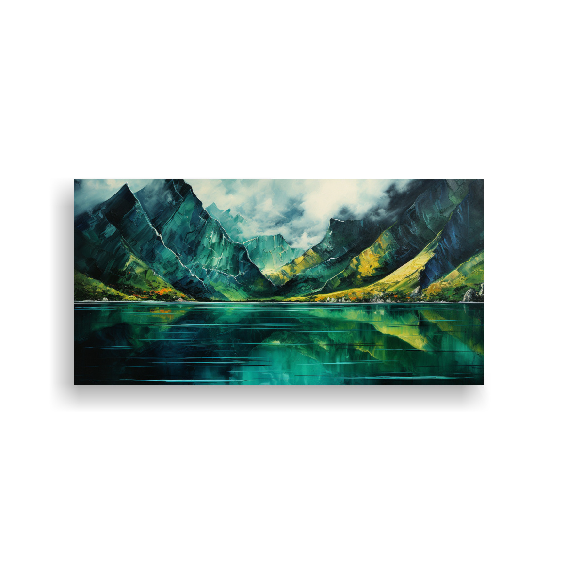 PINTURA ABSTRACTA RELIEVE MONTAÑAS JUNTO AL 140X70 CM - 1