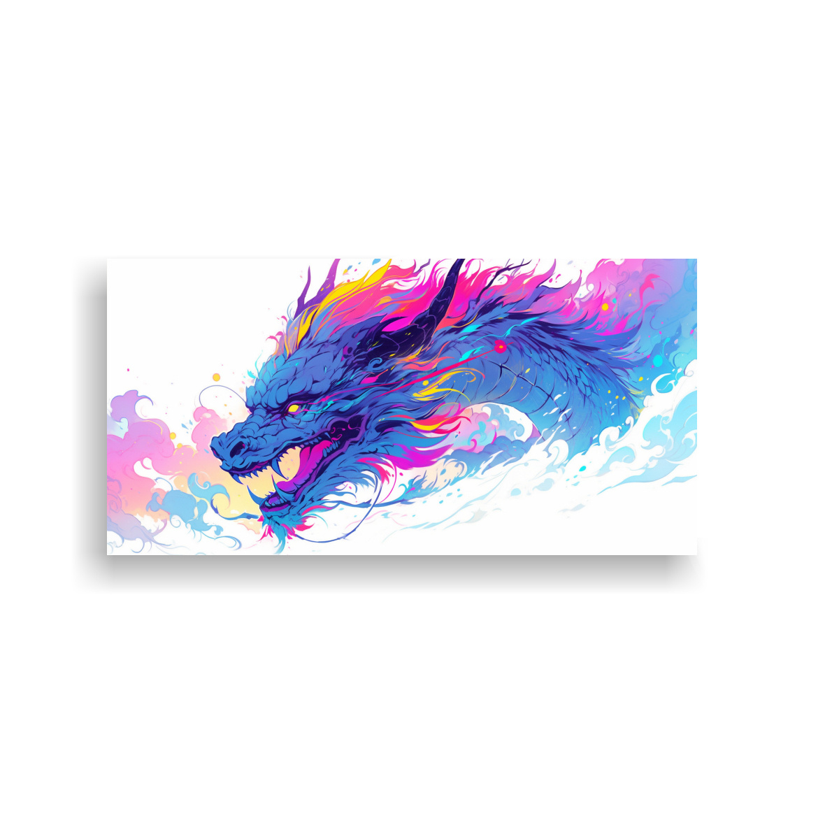 CUADRO CUADRO EXPRESIVIDAD DRAGÓN ARCOÍRIS Y 60X30 CM - 1
