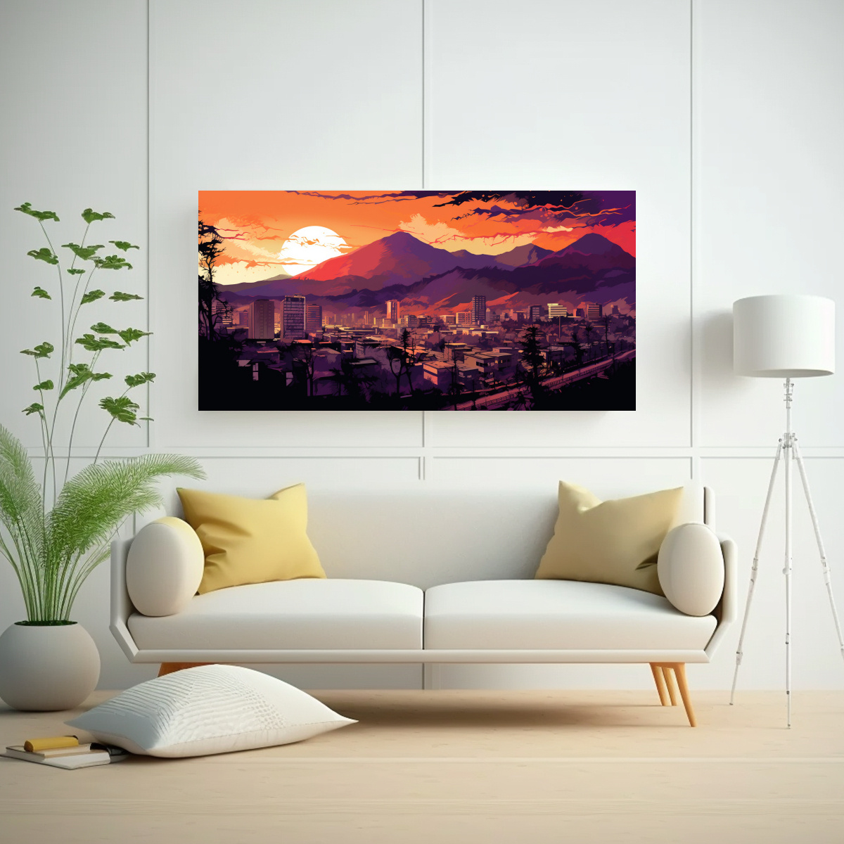 CUADRO DECORATIVO EN TONOS MARRÓN Y MORADO PARA 100X50 CM - 2