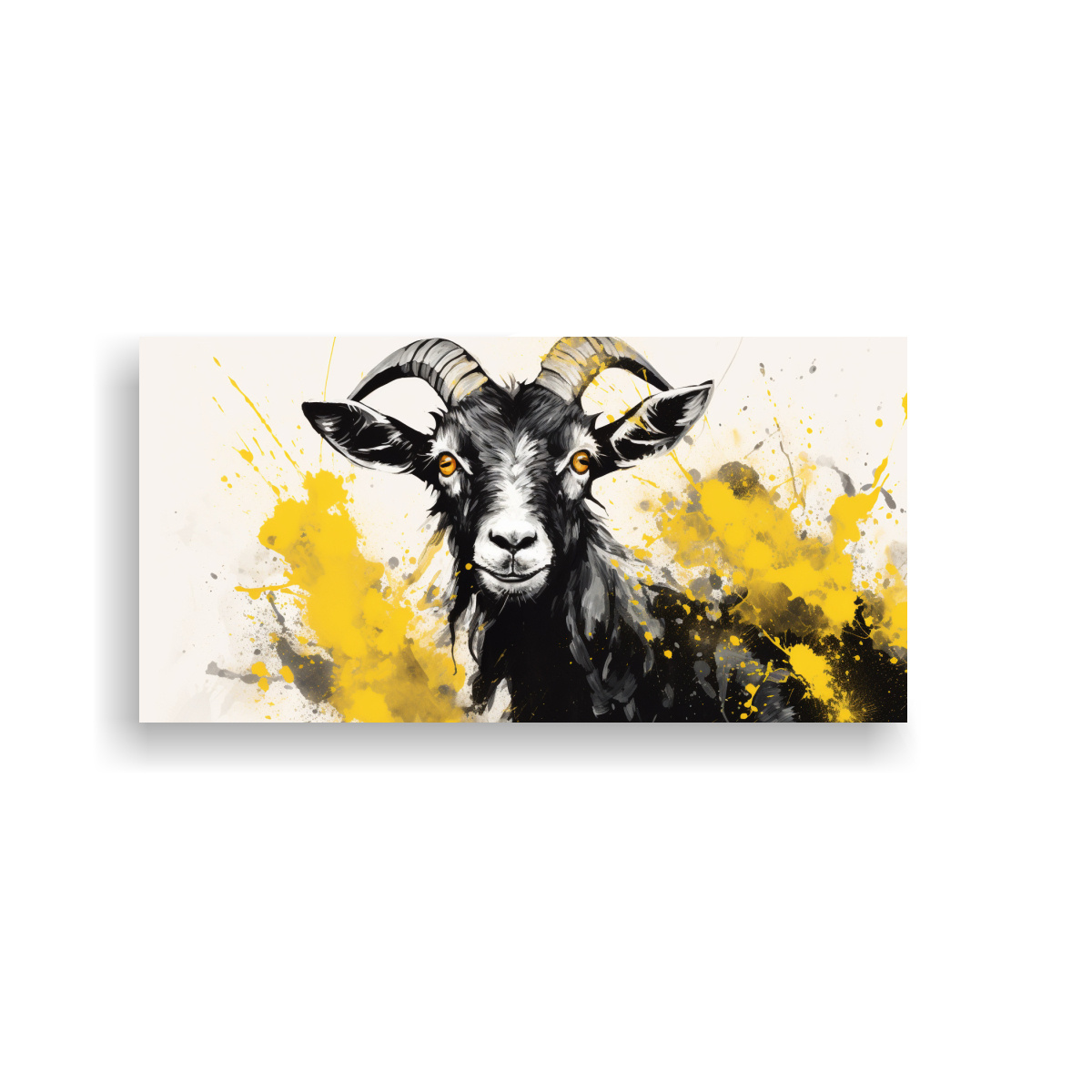 PINTURA ORIGINAL: CABRA EN ACUARELAS Y COLORES 120X60 CM - 1