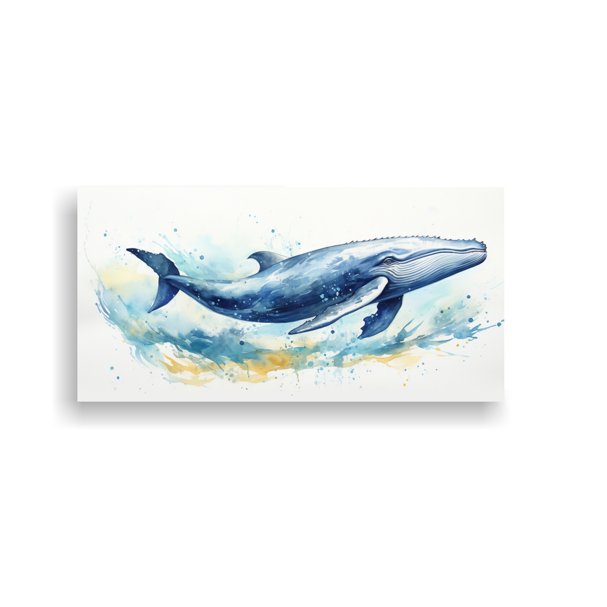 PINTURA VANGUARDIA ARTE URBANO BALLENA AZUL 140X70 CM - 1