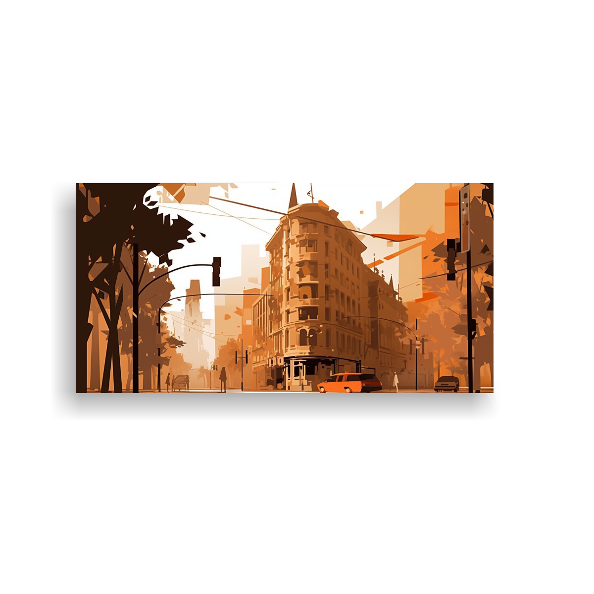 CUADROS DE PARED SANTIAGO EN CHILE EN TONOS 60X30 CM - 1