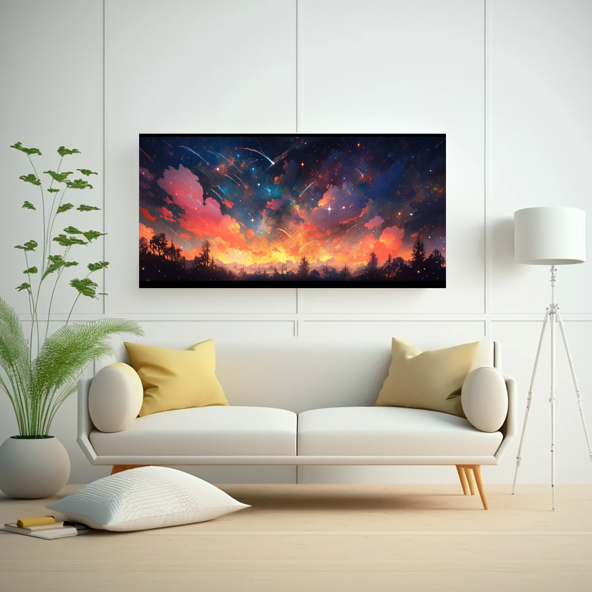 PINTURA DE EXPRESIÓN ARTÍSTICA DE LA NOCHE CON 40X20 CM - 2