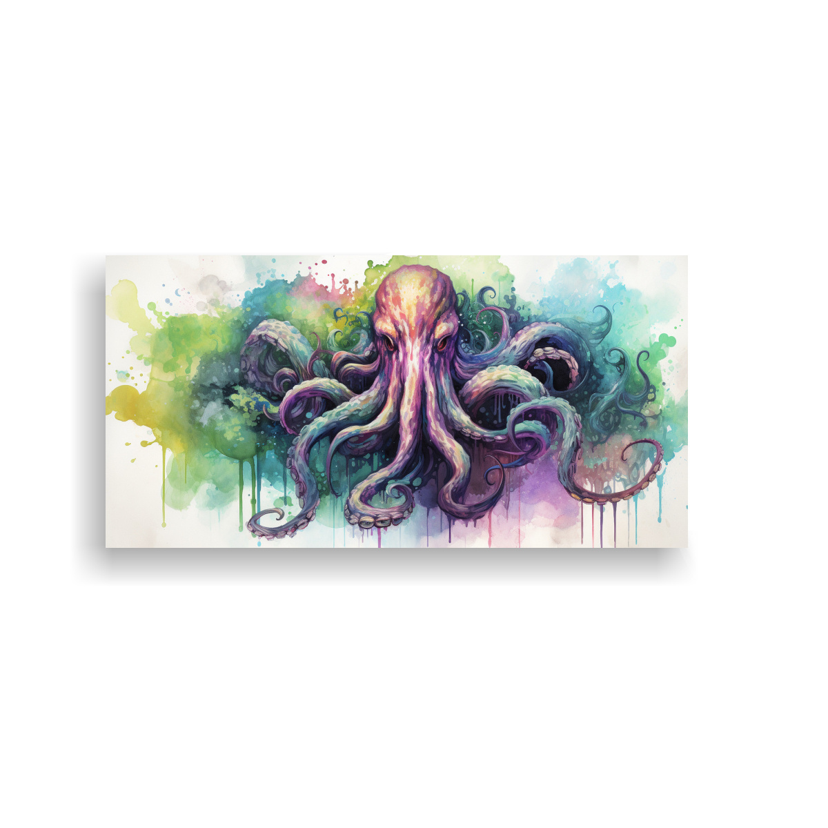 PINTURAS ACUARELAS ESTILO CTHULHU COLORIDO ARTE 40X20 CM - 1