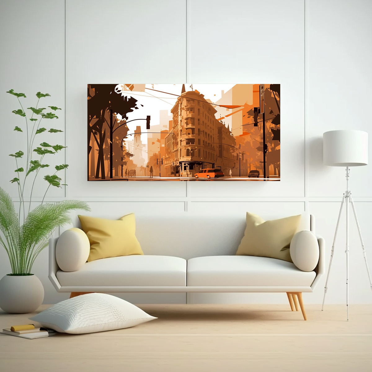 CUADROS DE PARED SANTIAGO EN CHILE EN TONOS 140X70 CM - 2