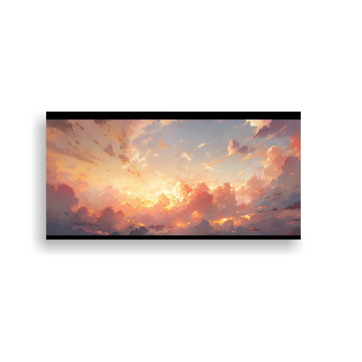PINTURA ABSTRACTA DEL AMANECER CON COLORES 80X40 CM - 1